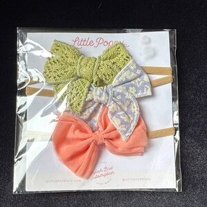 Kids Bow Headband Set - Green, Blue, and Orange